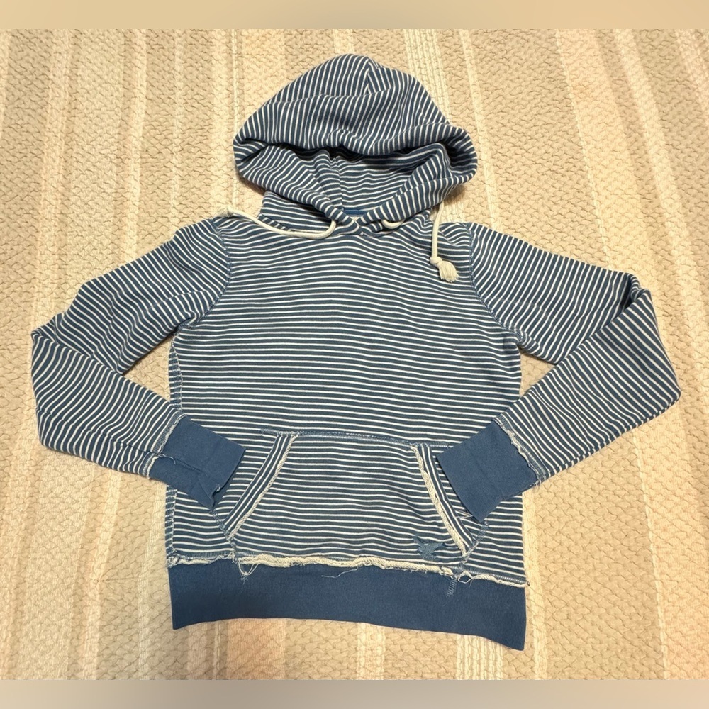 American Eagle Hoodie Womens
Hooded Pullover Pocket Blue Stripe SZ
Small